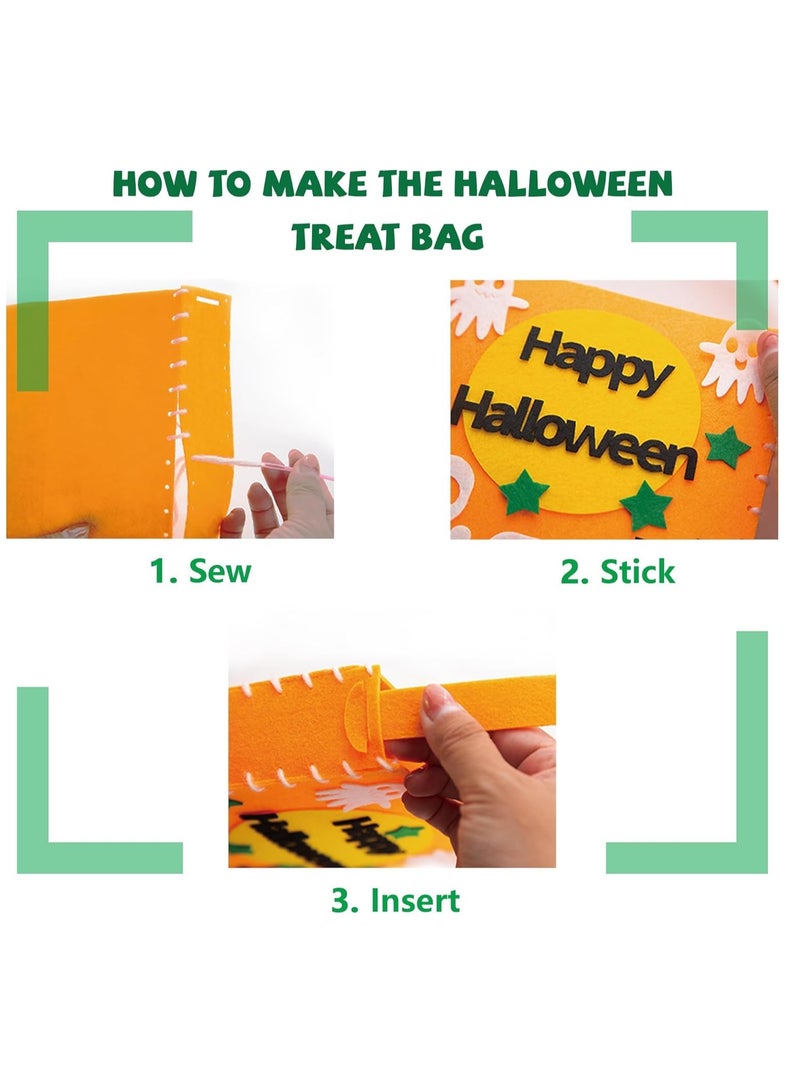SYOSI Candy Bags(6 pcs), Felt Pumpkin Candy Bags with Handle Tote Bags Trick or Treat Bags Felt Bags with Handle - Image 3