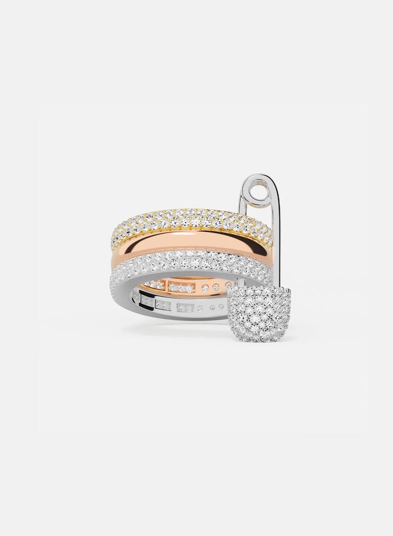 MONACO morse code Love, Smile, Bonheur three-layer ring pin ring - Image 1