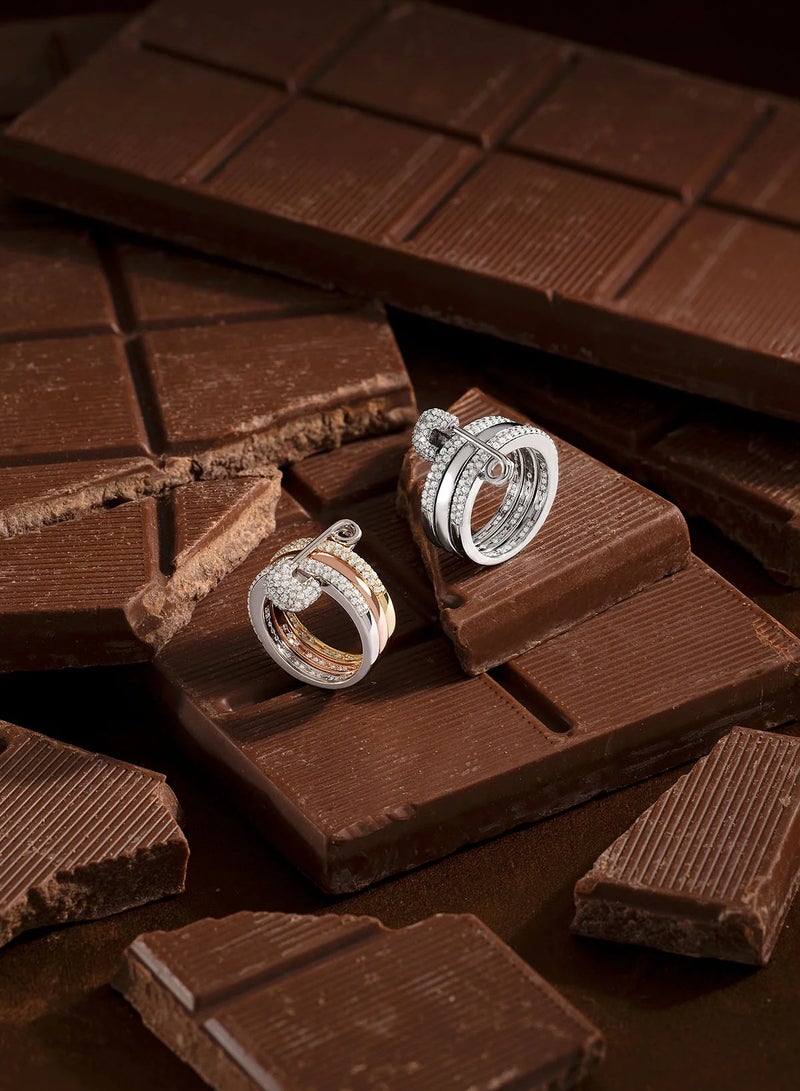 MONACO morse code Love, Smile, Bonheur three-layer ring pin ring - Image 3