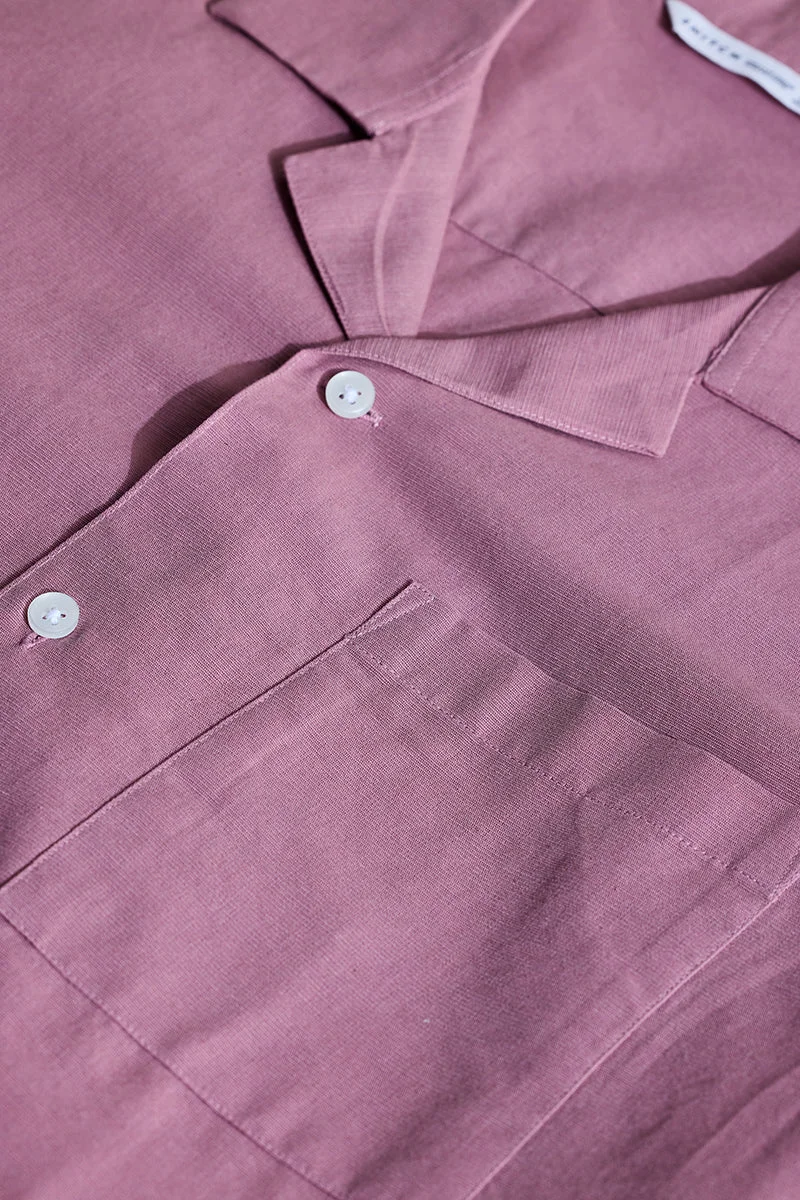 SNITCH Mauve Solid Half Sleeve Boxy Casual Shirt