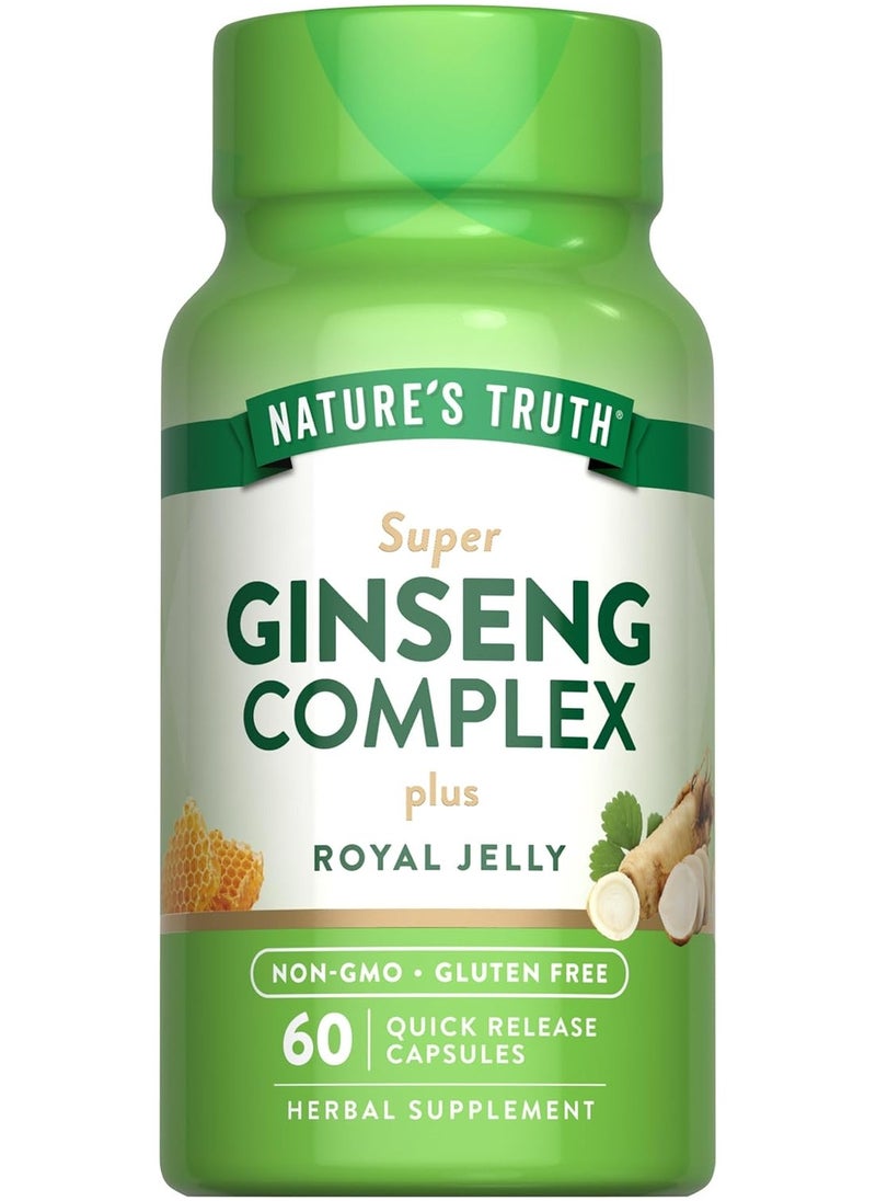 Nature's Truth Nature's Truth, Super Ginseng Complex Plus Royal Jelly, 60 Quick Release Capsules  - Image 1