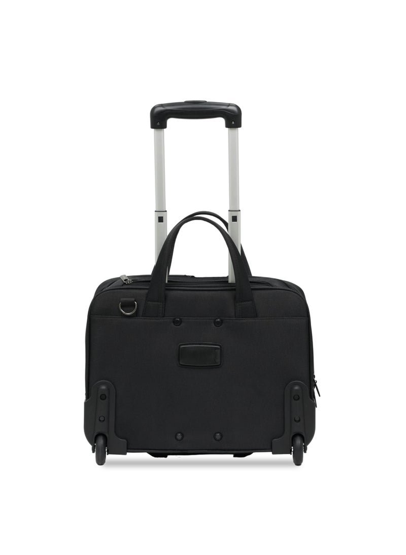 President 15.5-inch Premium Pilot Bag 1680D Nylon Water Resistant 2 smooth rolling Wheeled  Laptop Case with Safe Zippers  (Model 6985) Black - Image 3