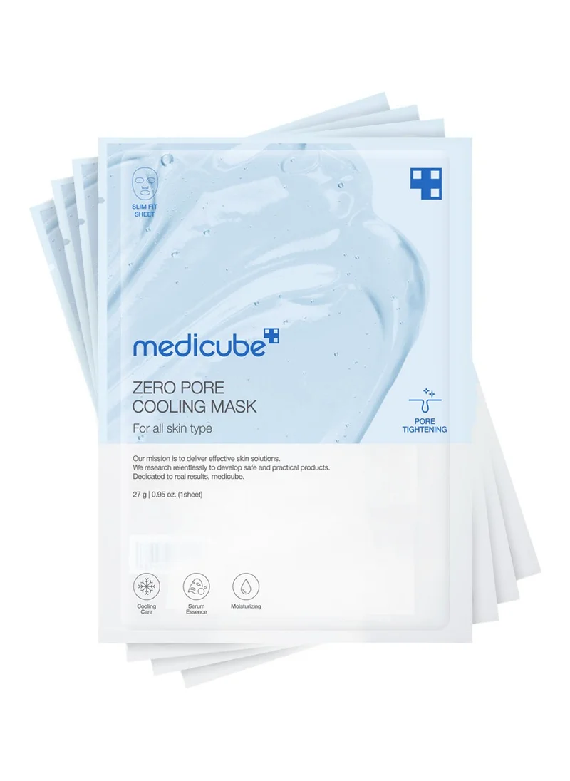 Medicube Medicube Zero Pore Cooling Mask |Pore Tightening & Sebum Control | Niacinamide, Adenosine & Quad Pore Care| Alcohol-Free Cooling Sheet Mask | Hydrating & Soothing | K-Beauty Skincare I 4 Packs Only