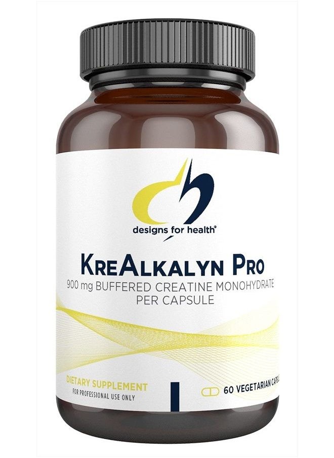 designs for health - Designs for Health KreAlkalyn Pro - Buffered Creatine Monohydrate Pills - Support Performance + Recovery - Non-GMO Supplement Designed to Help Minimize Common Creatine Side Effects (60 Capsules) - Image 1