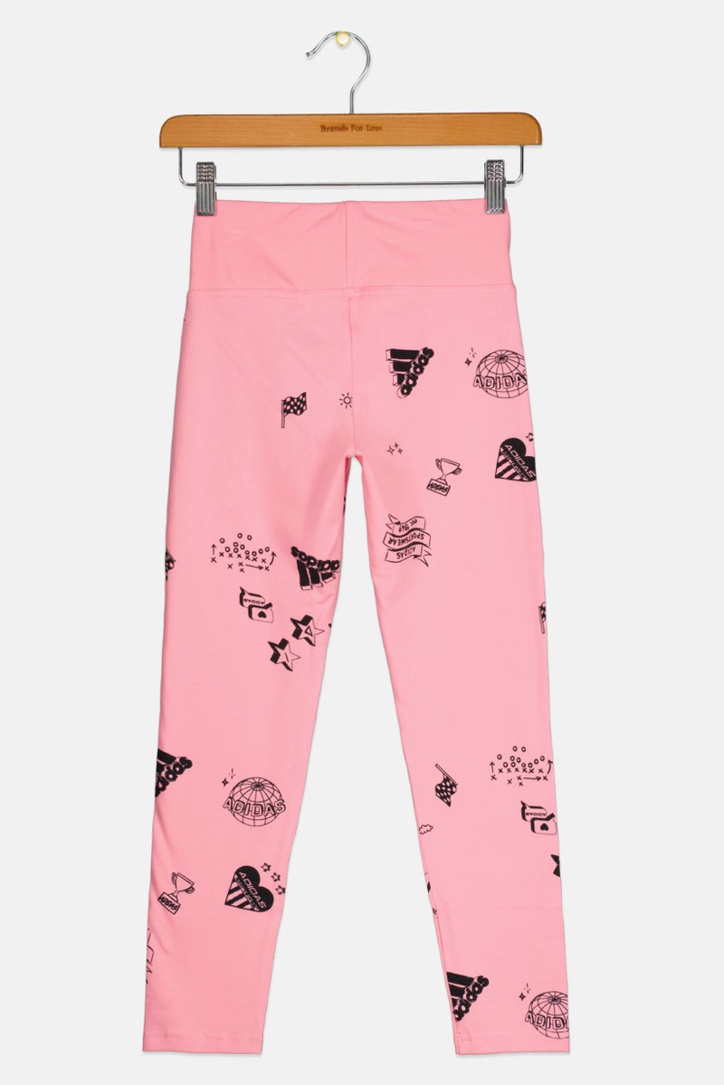 Adidas Kids Girl Sportswear Fit Outdoor Leggings, Pink  - Image 2