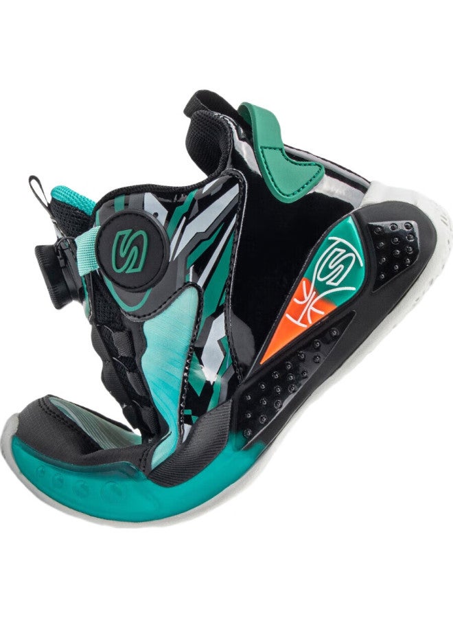 Snoopy Boys' Sports Shoes Children'S Elastic Basketball Shoes Lightweight Comfortable Training Shoes 7861 Blue Green Size 29 - Image 3