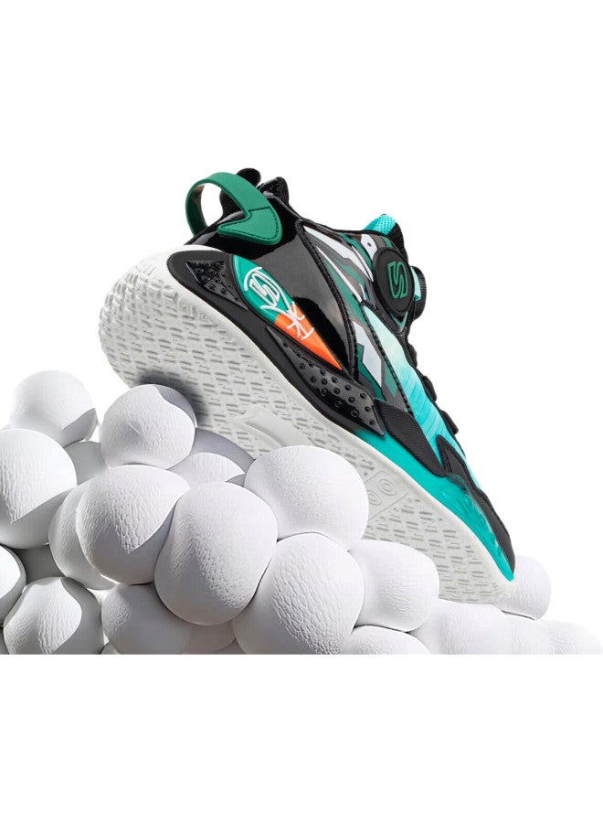 Snoopy Boys' Sports Shoes Children'S Elastic Basketball Shoes Lightweight Comfortable Training Shoes 7861 Blue Green Size 29 - Image 2