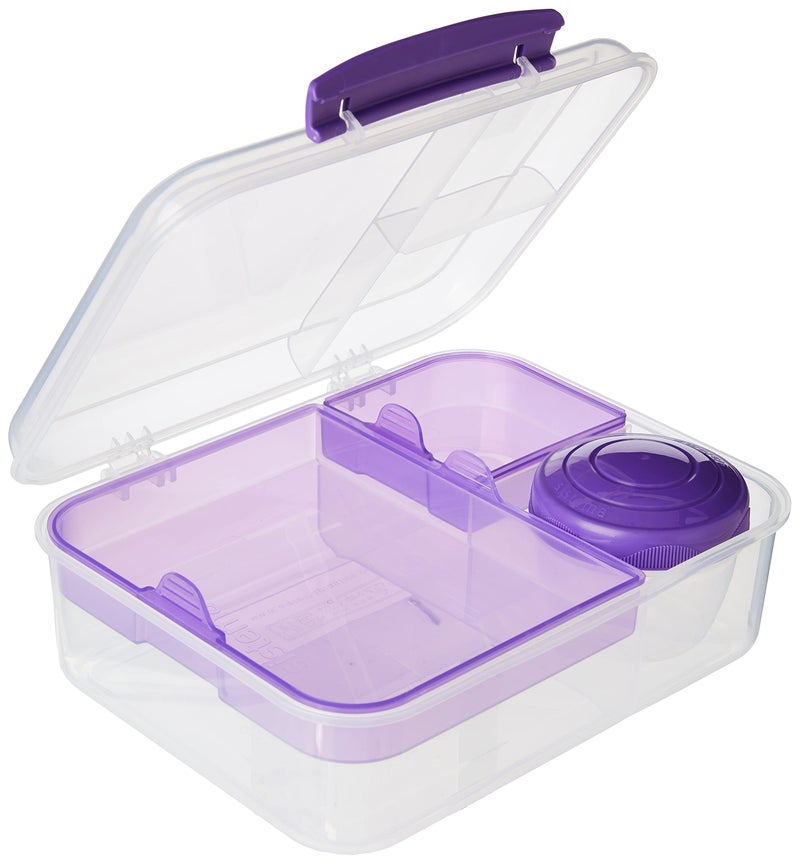 sistema صندوق غداء سستمّا بينتو للبالغين مع 2 قسم، حاوية ساندويتش، حاوية صلصة سلطة، آمنة في غسالة الصحون، قد يختلف اللون - Image 2