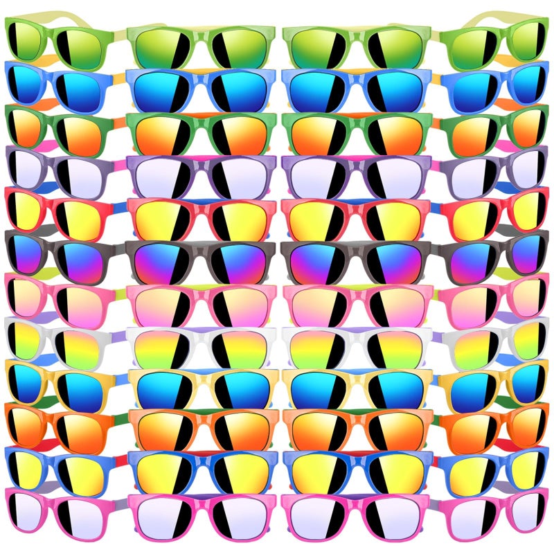 MAPIXO 48 Pack Kid Sunglasses Bulk for Luau Party Favors 16 Colors Neon Sunglasses with UV400 Protection Gift for Classroom School Prizes Goody Bag Stuffer Kid Birthday Beach Summer Pool Party Supplies - Image 2