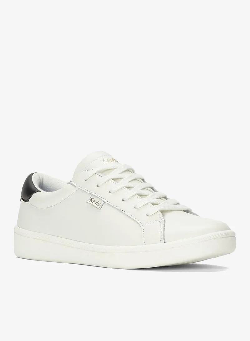 Keds Keds Women's Ace II Leather Lace-Up Sneaker – Classic Low-Top Casual Shoe White
