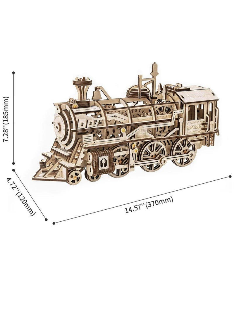 Robotime ROKR Locomotive Mechanical Gears LK701,3D Wooden Puzzles for Adults/Teens, Creative Home Decor, Unique Gift for Craft Hobby Adults/Teens - Image 2