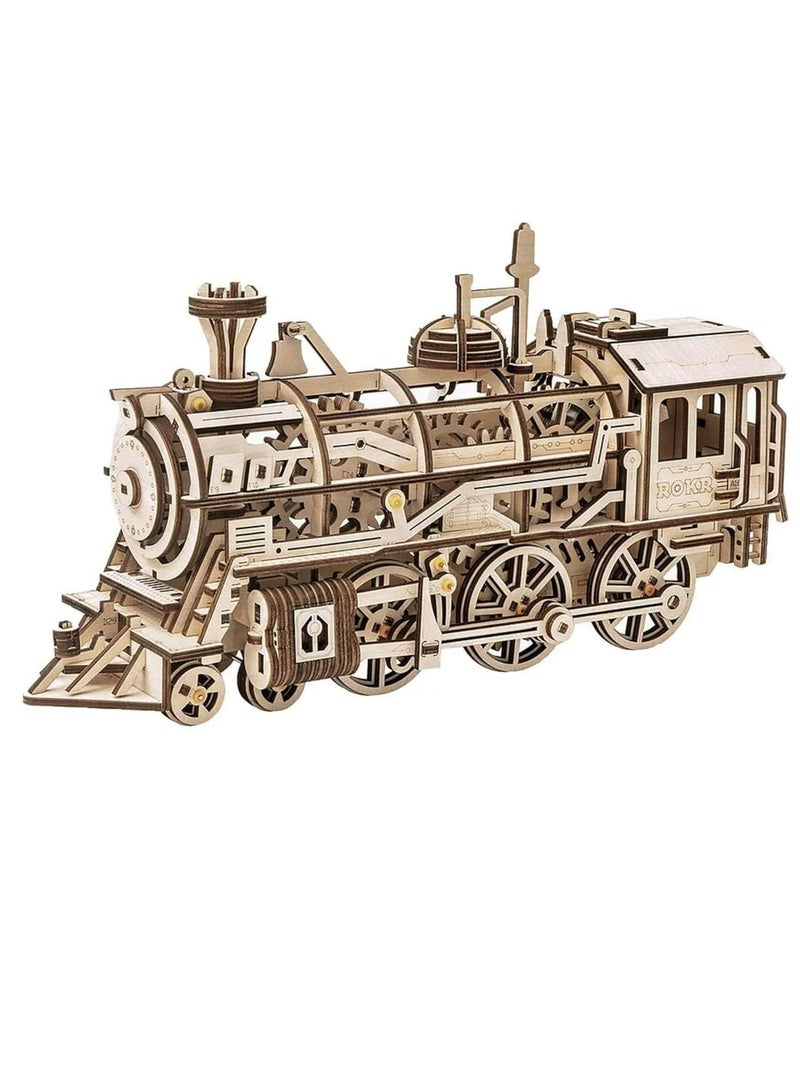 Robotime ROKR Locomotive Mechanical Gears LK701,3D Wooden Puzzles for Adults/Teens, Creative Home Decor, Unique Gift for Craft Hobby Adults/Teens - Image 1