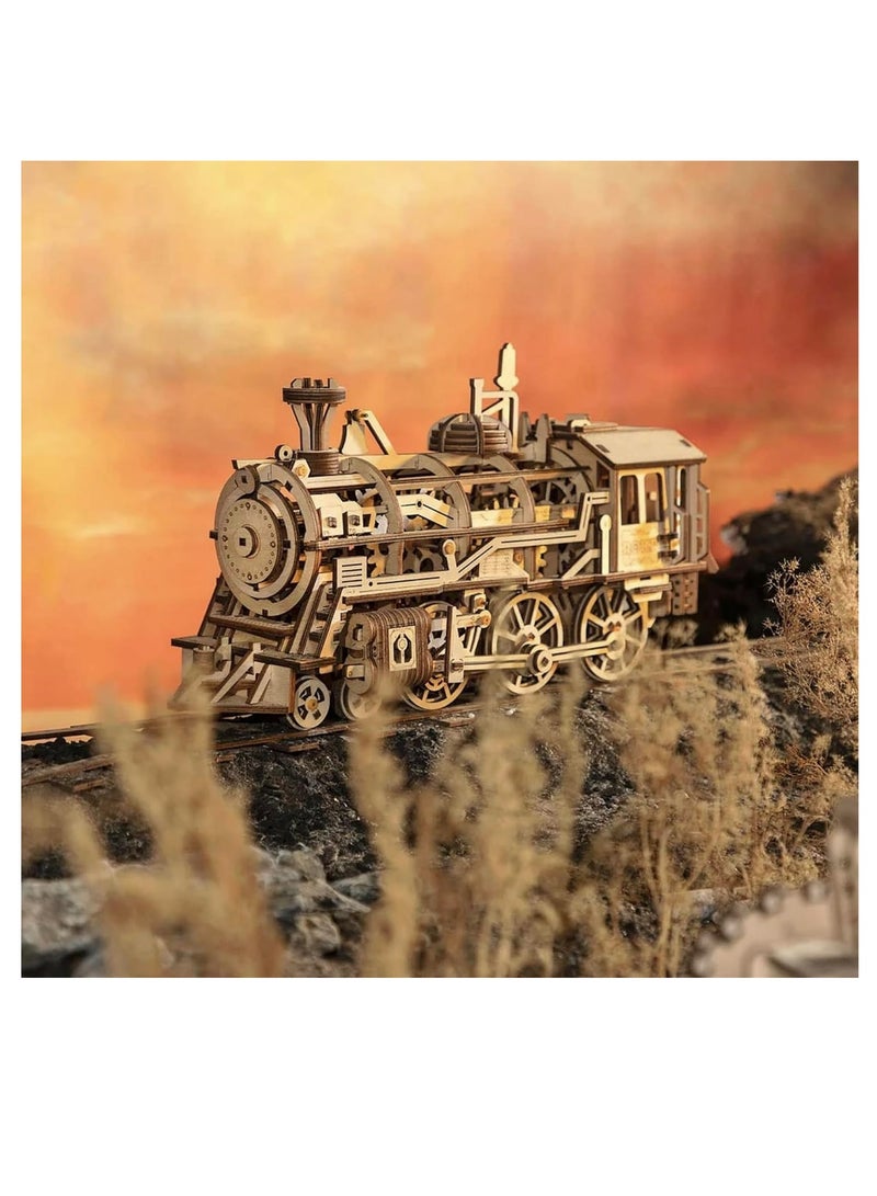 Robotime ROKR Locomotive Mechanical Gears LK701,3D Wooden Puzzles for Adults/Teens, Creative Home Decor, Unique Gift for Craft Hobby Adults/Teens - Image 5