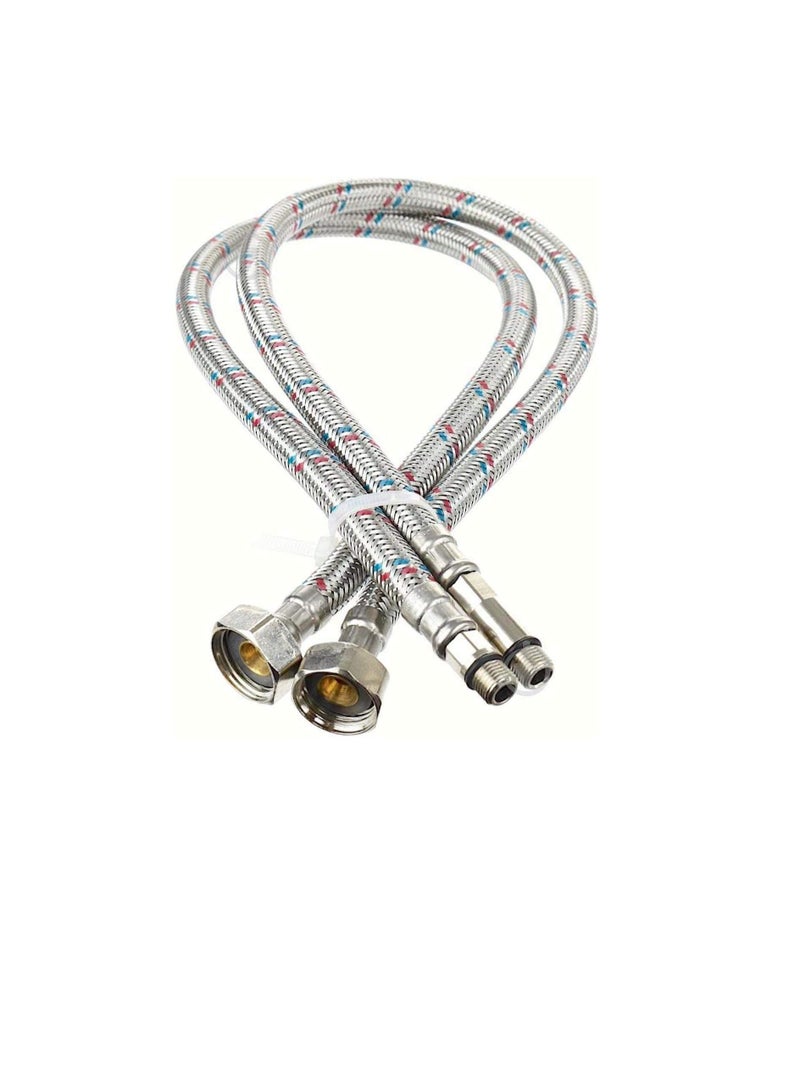 Tap Connector Flexi Pipes 2Pcs Singlehead 45cm - Image 1