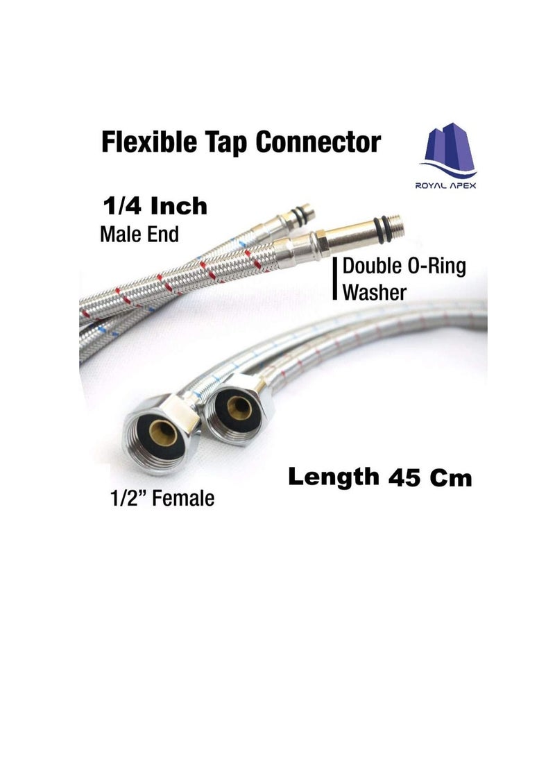 Tap Connector Flexi Pipes 2Pcs Singlehead 45cm - Image 3