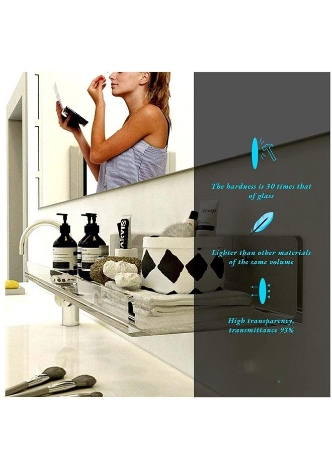 HOMESTAR 4-Piece Acrylic Floating Clear Wall Mounted Shower Shelves，Bathroom Organizer Holder, Home Display Storage Shelf Stand Invisible Set for Office - Image 4
