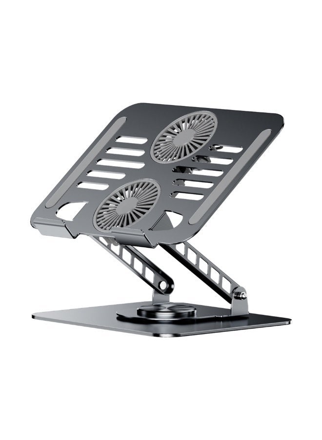 Carbon Steel Laptop Cooling Stand, 360° Rotating & Foldable Height-Adjustable Stand, 16-inch Tablet & Laptop Holder, Compatible with Devices up to 17.3 Inches, Stable for Typing, Office & Gaming Versatile - Image 2