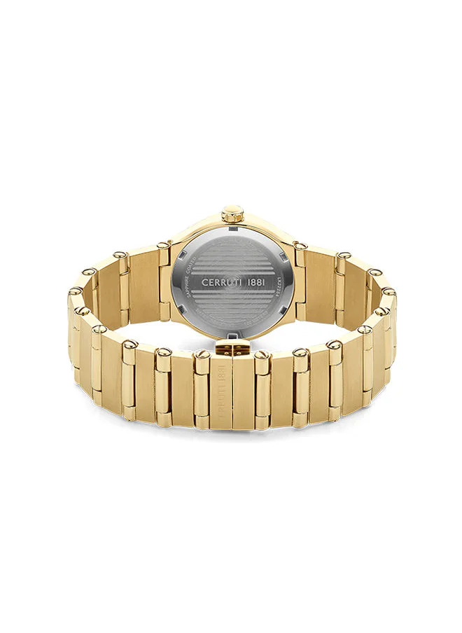 CERRUTI 1881 Womens Round Shape Stainless Steel Analog Wrist Watch CIWLK2225403 34 mm Gold