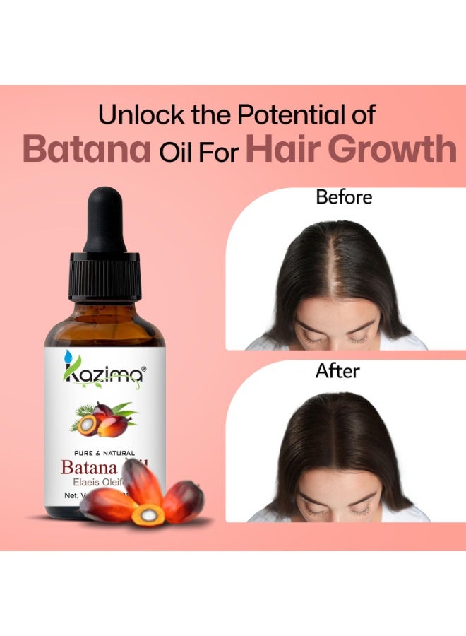 KAZIMA Batana Oil for Hair Growth | Pure Batana Oil Cold Pressed for Healthy Hair & Scalp | Promotes Stronger & Shiny Hair | 30 ml - Image 2
