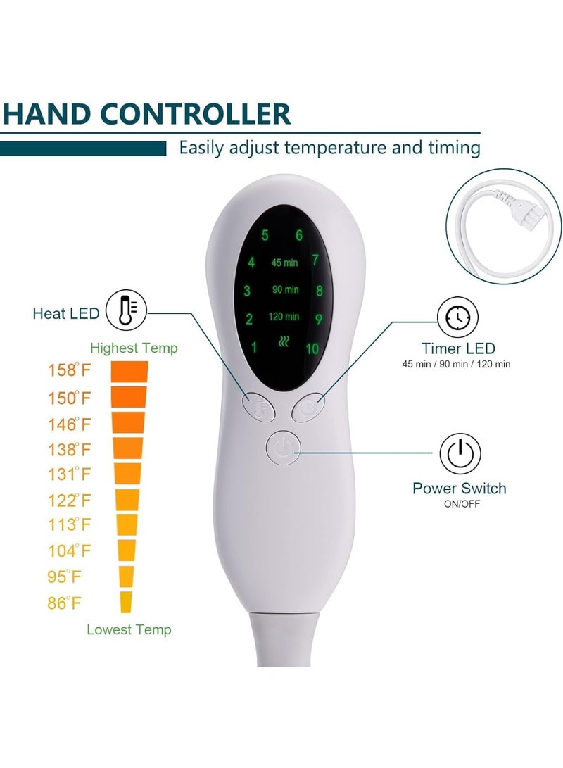 Bannuti Heating Pad, Electric Heat Pad for Back Pain and Cramps Relief Electric Fast Heat Pad with 10 Heat Settings Auto Shut Off Machine Washable 12" x 24" - Image 5