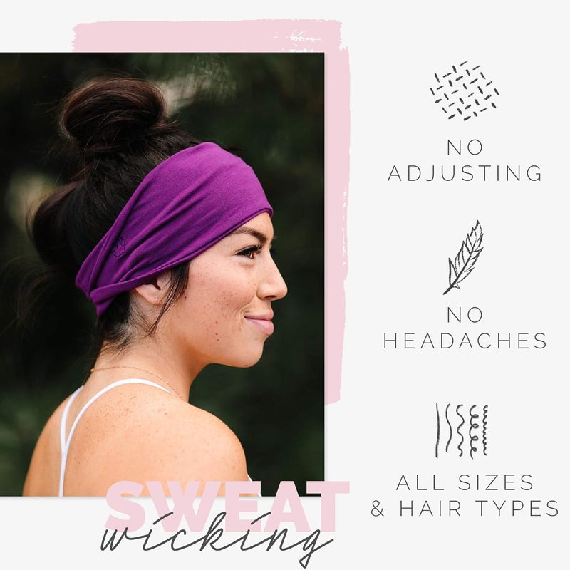 Maven Thread 4" Wide Workout Headbands for Women (2 Pack) – Non-Slip Sweatbands for Gym, Running & Yoga - Image 4