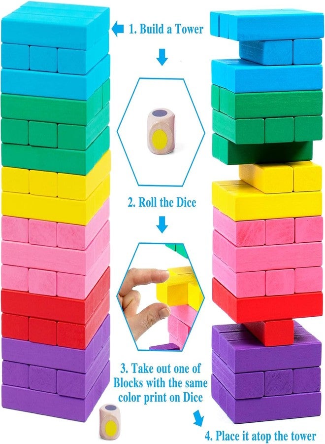 JBM ENTERPRISE Colorful Wooden Blocks Game for Boys & Girl - Indoor Balancing & Building Toy | Montessori Educational Tower Game for Kids | STEM Learning Toy for Cognitive Skills & Motor Development - Image 3