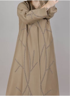 Msquare Fashion Beige Embellished Abaya - pzsku/ZE766257CE447EBF249F0Z/45/_/1687004652/bb311637-6790-4985-b2e4-982b6fa54d49