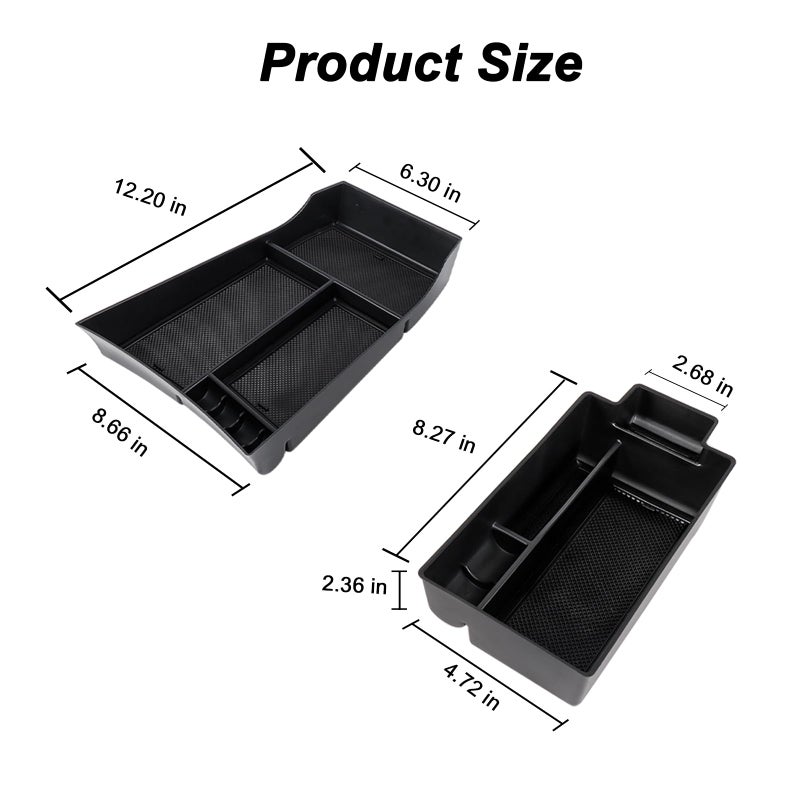 Neepiar Center Console Organizer Compatible with Nissan Rogue 2021-2025 2026 Armrest Storage Box Insert Tray Interior Secondary Accessories(2PCS Center Console Tray) - Image 5