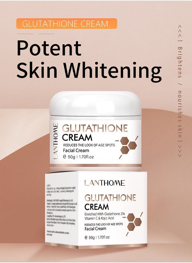 Glutathione Whitening Cream, Facial Dark Spots Remover 2% Glutathione Face Cream, Prevent Aging Moisturizing Skin Brightener Cream, Smoothing Brightening Cream, White Lightening Beauty Cream 50G - pzsku/ZE7663BC0C4BF791079AEZ/45/_/1722565127/400a2750-d456-49fd-b045-4781b1b2052f