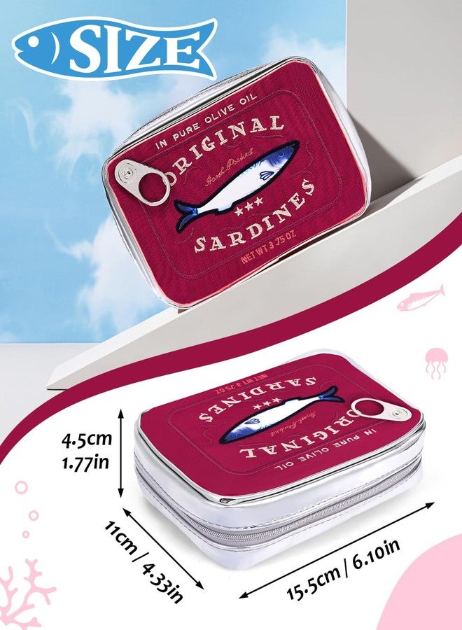Cessfle Canned Sardines Makeup Bag, Creative Cute Makeup Bag Canned Fish Cosmetic Bag Coquette Cosmetic Pouch Aesthetic Toiletry Bag For Women…, Red, 1hf2rh1lg4pn1ny8bp2 - Image 3