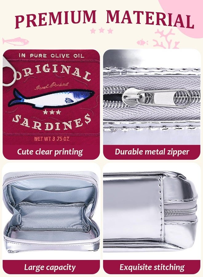 Cessfle Canned Sardines Makeup Bag, Creative Cute Makeup Bag Canned Fish Cosmetic Bag Coquette Cosmetic Pouch Aesthetic Toiletry Bag For Women…, Red, 1hf2rh1lg4pn1ny8bp2 - Image 4