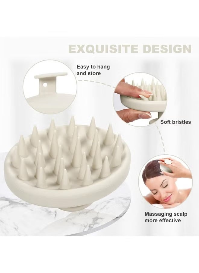 Arabest Silicone Scalp Massager, Scalp Scrubber for Hair Growth with Soft Bristles, Scalp Exfoliation Brush Dandruff Removal Shampoo Brush for Wet Dry Scalp Care (Warm Grey)  - Image 5