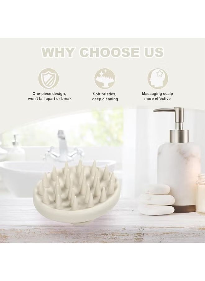 Arabest Silicone Scalp Massager, Scalp Scrubber for Hair Growth with Soft Bristles, Scalp Exfoliation Brush Dandruff Removal Shampoo Brush for Wet Dry Scalp Care (Warm Grey)  - Image 4