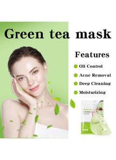 IREV IREV 10 Pack Green Tea O2 Bubble Face Masks Sheet, Bubble Facial Mask, Foaming Face Mask, Purifying Facial Mask for Acne and Pores, Moisturizing Spa Face Masks Skincare, Brightening Beauty Masks  - Image 5