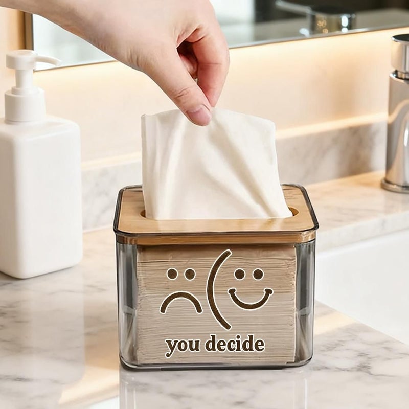 Square Shaped Inspirational Tissue Box For Home Office Decor 1pc - Image 1