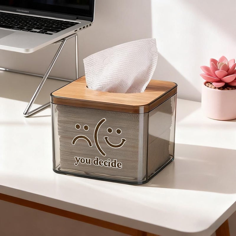 Square Shaped Inspirational Tissue Box For Home Office Decor 1pc - Image 2