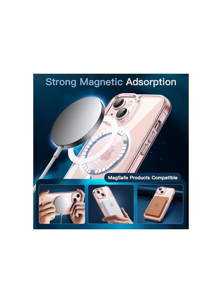 JETech 3 in 1 Magnetic Case for iPhone 13 6.1-Inch with 2 Pack Tempered Glass Screen Protectors, Compatible with MagSafe, Shockproof Bumper Phone Cover (Pink) - Image 4