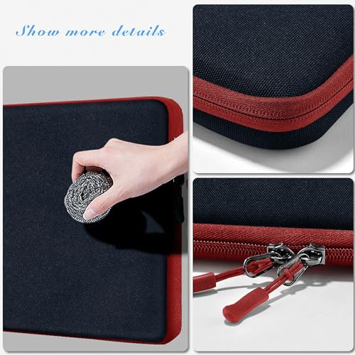 Hseok Laptop Case 15.6 Inch Sleeve, Shockproof Protective Water Repellent with Accessory Pocket,Compatible with Mac Pro 16 inch 2025-2019, Sleeve Bag for Most 15 15.6 16 Notebooks,Black&Red - Image 4