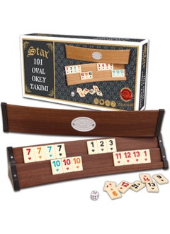 Star 101 Oval Wooden Look Plastic Okey Set  - Image 2