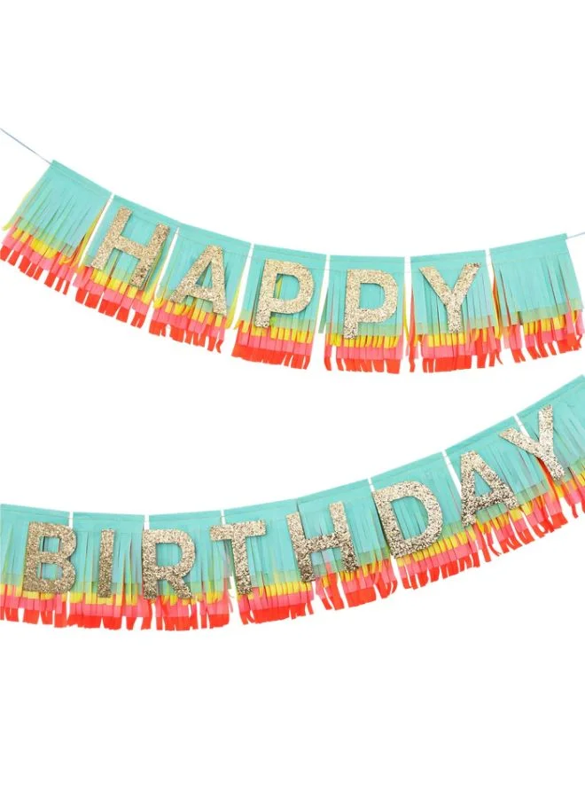 Meri Meri Rainbow Happy Birthday Fringe Garland
