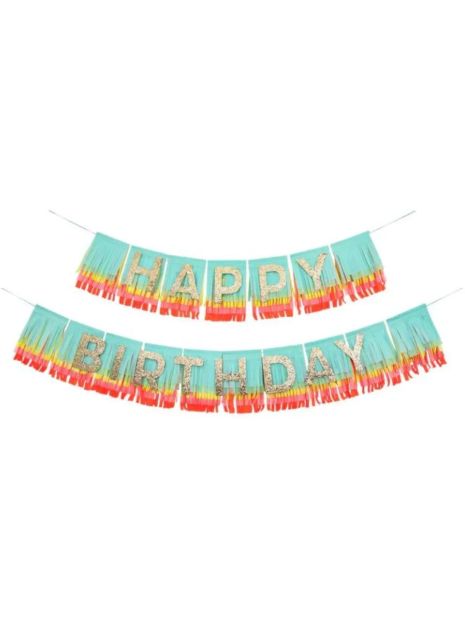 Meri Meri Rainbow Happy Birthday Fringe Garland