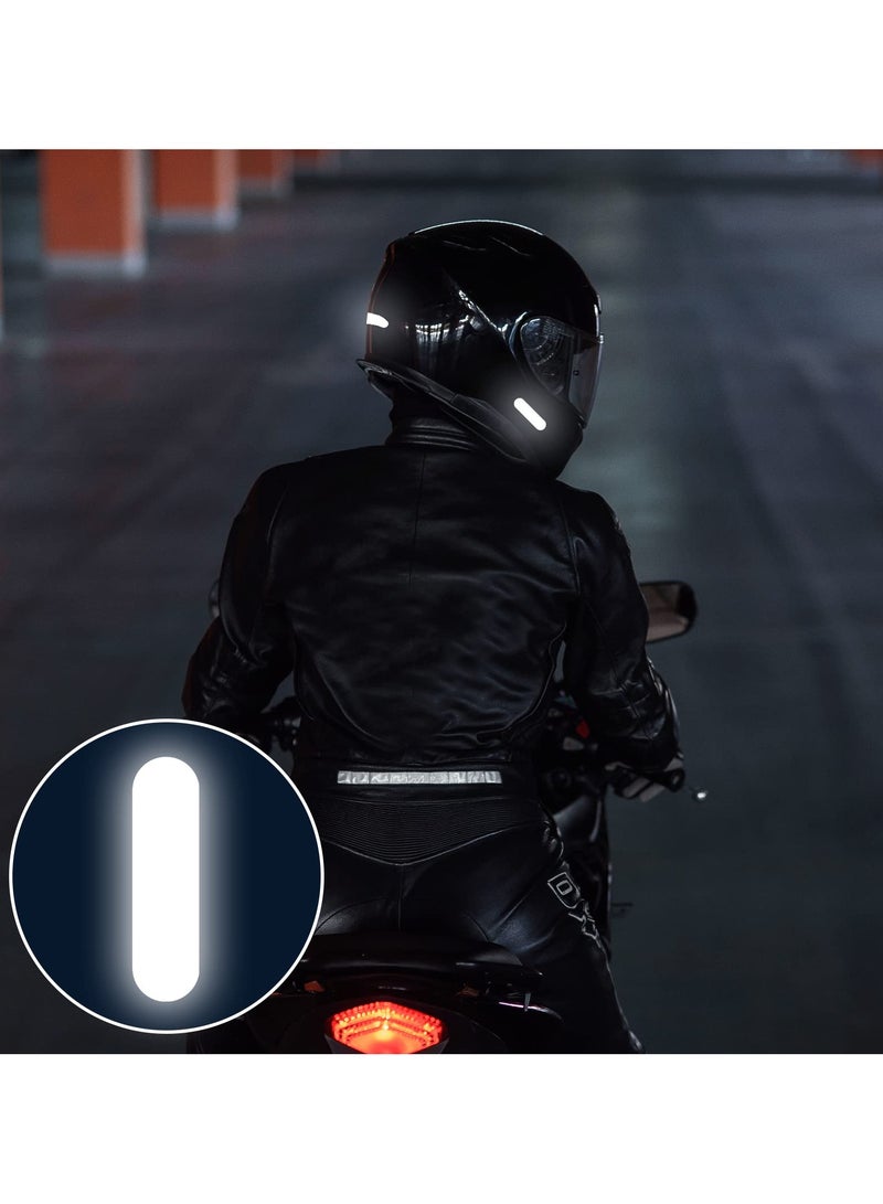 SYOSI 8 Pieces Reflective Stripes Stickers for Motorcycle Helmet, Safety Decals Stickers for Motorcycle High Visibility Motorcycle Helmet Stickers Adhesive Black Reflective Tape for Bicycle Racing Helmets - Image 2