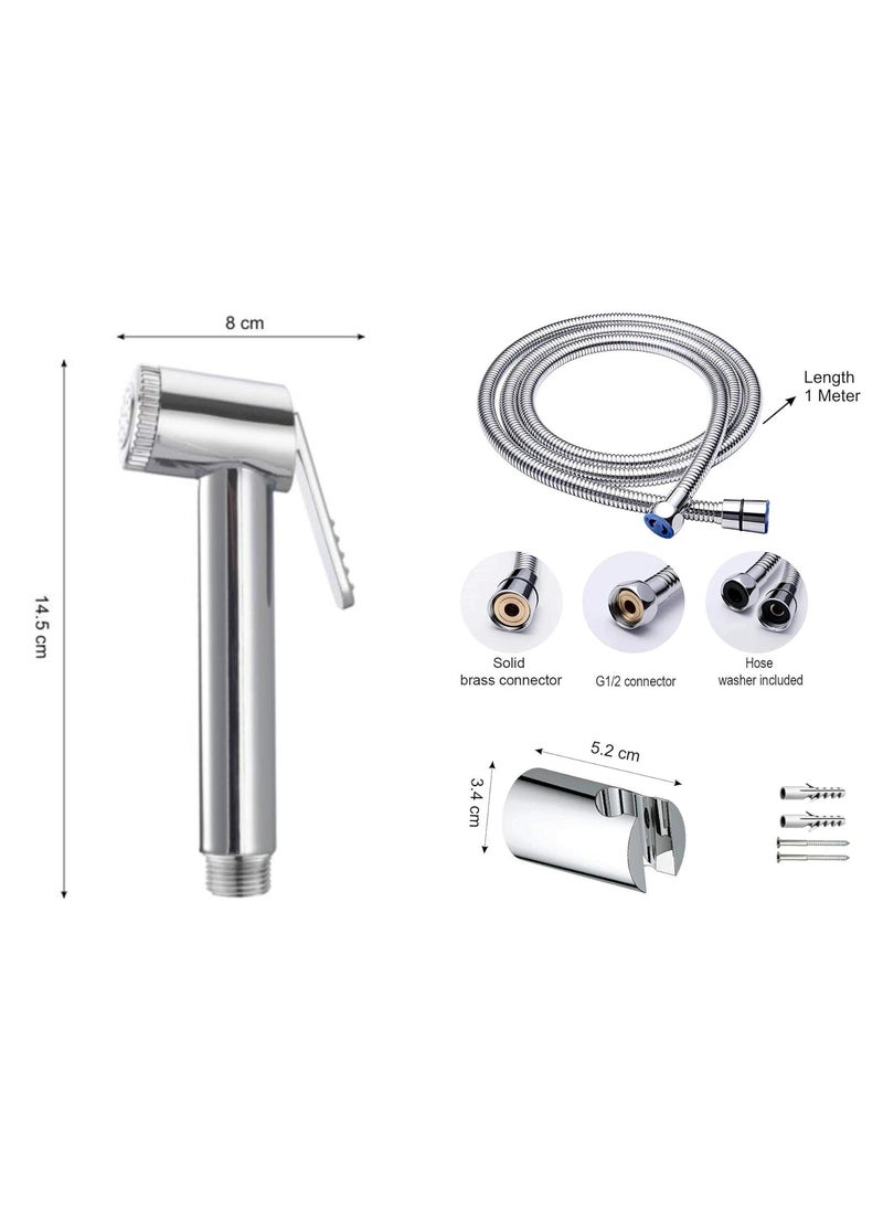 Drizzle Drizzle Sleek Health Faucet With 1 Meter Flexible Tube And Wall Hook - Set Of 2  - Image 2
