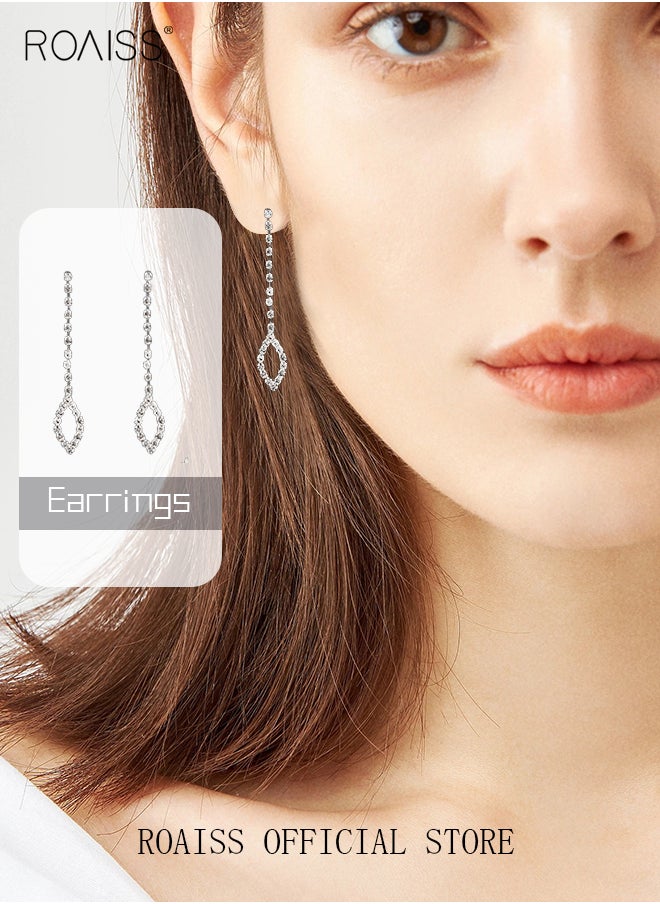 roaiss - Women Two Piece Jewelry Set Earrings Necklace Sparkling Style Highlighting Personal Temperament and Charm - Image 1