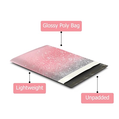 Pro Supply Global 10x13 (100) Pink Glitter Transition Valentine's Day Designer Poly Mailers Waterproof Self Sealing Tear Resistant Polymailers Shipping Envelopes Premium Printed Bags For Small Businesses - Image 3