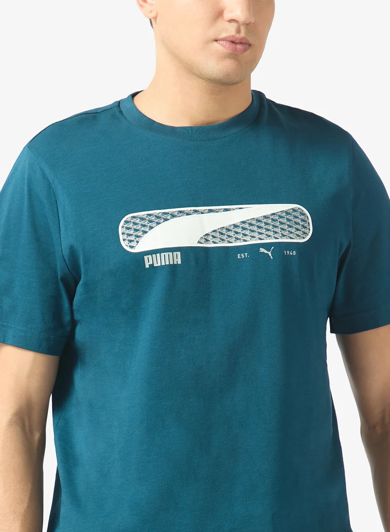 Puma Midnight Petrol Logo Play T-Shirt for Men | Best Price UAE