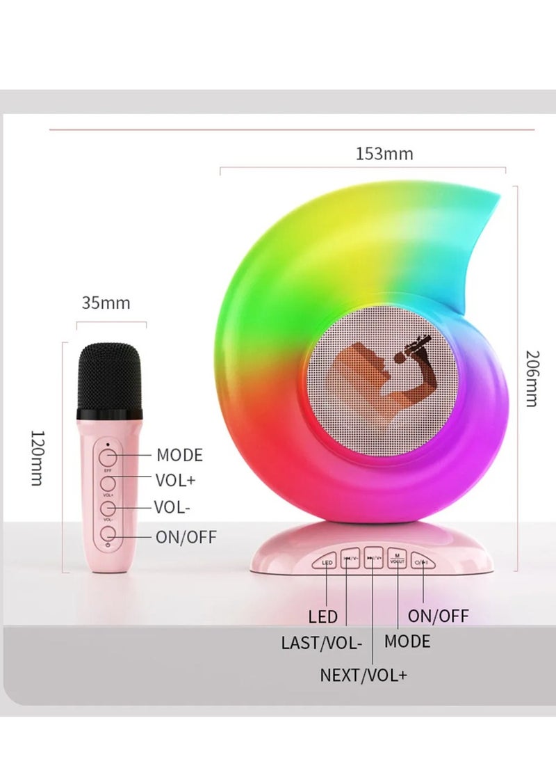 Wireless Microphone karaoke machine portable singing party speaker system Colorful Music Bluetooth Speaker Subwoofer Song All-in-One Machine audio 1800 mah battery - Image 1