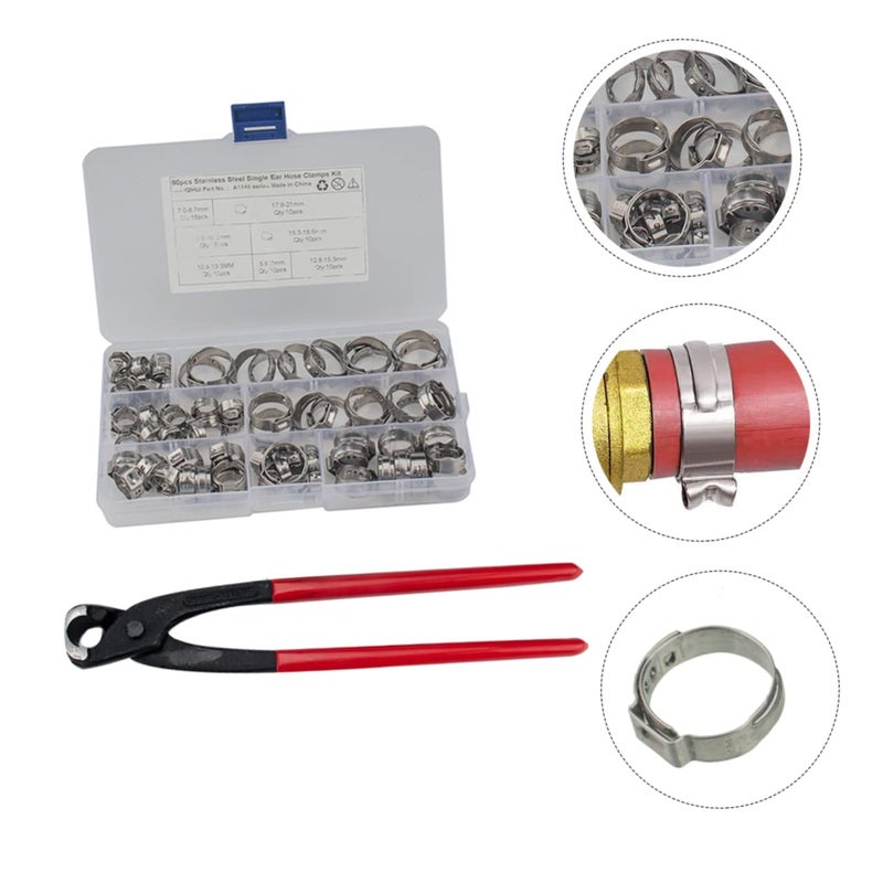 Single Ear Hose Clamp Kit Assortment Stainless Steel for Secure Sealing - Image 5