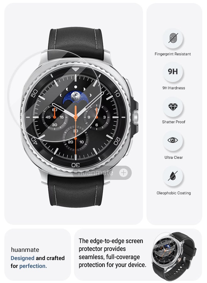 huanmate 2 Pieces Samsung Galaxy Watch 8 Classic 46mm Premium Screen Protector- Crisp Clarity, Ultimate Safety, Shield Against Smudges, Reliable Quality, Easy Installation & Removal  - Image 2