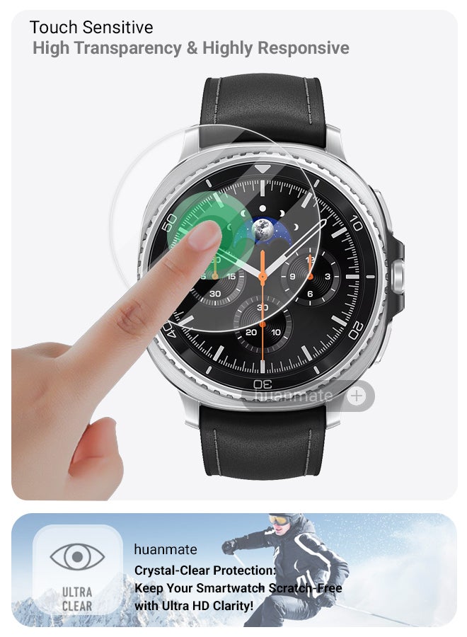 huanmate 2 Pieces Samsung Galaxy Watch 8 Classic 46mm Premium Screen Protector- Crisp Clarity, Ultimate Safety, Shield Against Smudges, Reliable Quality, Easy Installation & Removal  - Image 4